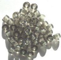 50 6x9mm Transparent Black Diamond Glass Crow Beads